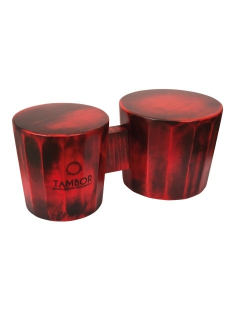 Cajon Bongò Old Finish Red inclinato