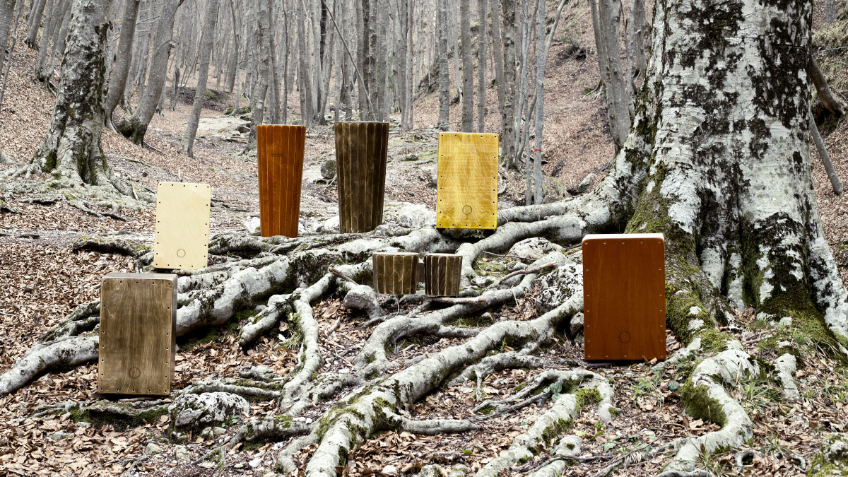 Immagine Aziendale con i prodotti Tambor ambientati in una foresta